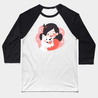 Just a Girl and her dog illustration III Baseball T-Shirt